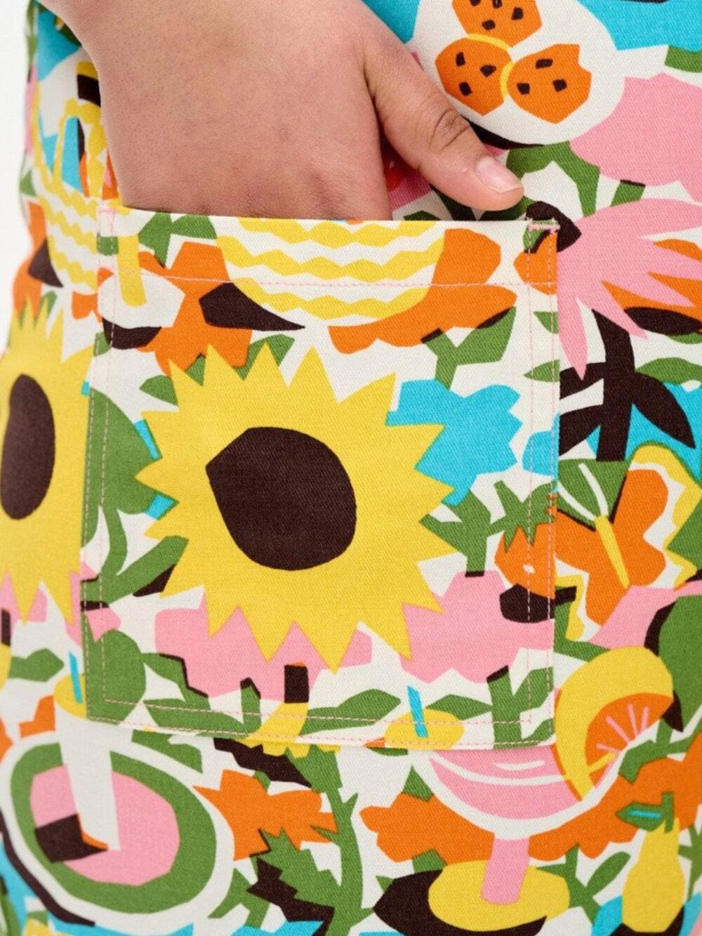 Lucy & Yak x Asahi Nagata Mini Pini Dress Picnic Print UK18/US14